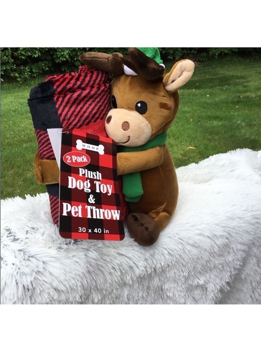 Kohl’s Exclusive Plush Dog Toy with squeaker and 30 x 40 throw